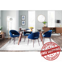 Lumisource CH-RENEE CUBU Renee Contemporary Chair in Copper Metal Legs with Blue Velvet